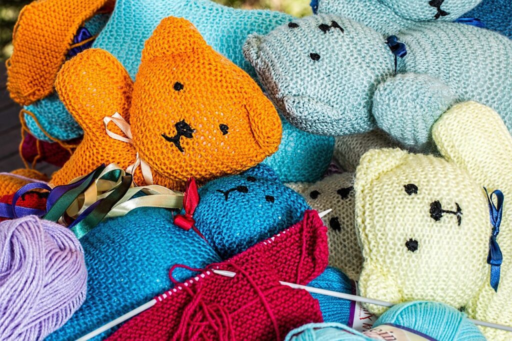 knitting, handwork, hobby, handmade, wool, color, knit, yarn, textile, leisure, creative, handcraft, pastime, occupational therapy, teddy bear, creativity, craft, colorful, handicraft, childhood, toy, plaything, soft toy, cuddly, stuffed toy, homemade, teddybear, knitting, knitting, knitting, knitting, knitting, hobby, handmade, handmade, wool, wool, yarn, teddy bear, teddy bear, craft, craft, craft, toy, toy
